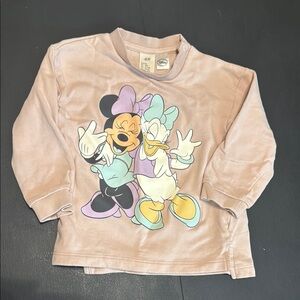 H&M Kids Long Sleeve sweatshirt- Light Pink with Cartoon Friends